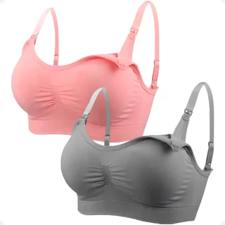 Kit 2 Sutiã de Amamentação Com Bojo Removível Reforçado Liso Cores Sortidas Ultra Confortável em Oferta na Shopee