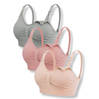 Kit 3 Sutiãs de Amamentação Reforçado Com Bojo Removível Liso Cores Neutras Sortidas em Oferta na Shopee
