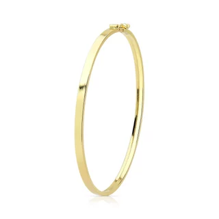 Bracelete de Ouro 18k Quadrado Liso e Oco em Oferta na Shopee
