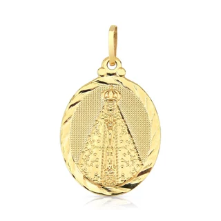 Pingente de Ouro 18k Medalha Nossa Senhora Aparecida em Oferta na Shopee