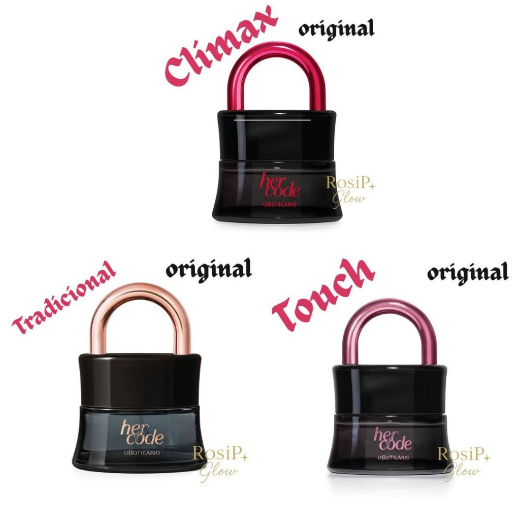 HER CODE: Tradicional - Touch - clímax - cadeado - O BOTICÁRIO - Eau de ...