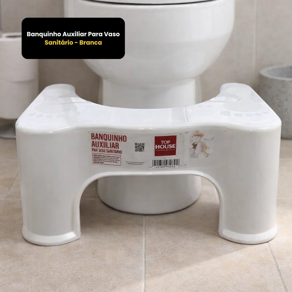 Banquinho Auxiliar Para Vaso Sanitário Maior Segurança Durante o Uso no ...