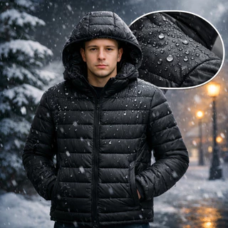 Jaqueta Puffer Masculina Bobojaco Bomber Blusa de Frio Inverno Neve Com Touca Removível