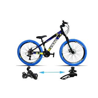 Bicicleta Kit Viking Aro 26 TuffX25 Vmaxx Freio a Disco Câmbio shimano 21V Preto Amarelo Pneu Azul em Oferta na Shopee