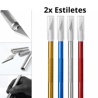 Estiletes De Precisão Para Corte Bisturi + 5 Lâminas - Cor Sortida Kit 1 a 7 em Oferta na Shopee