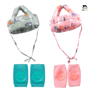 Kit Anticolisão Joelheira Protetor Bebê Protetor Cabeça Engatinhar Andar Capacete Primeiros Passos em Oferta na Shopee