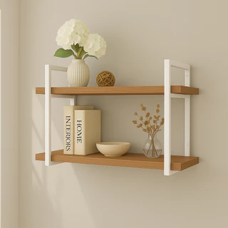 Prateleira Nicho Estilo Industrial Maldivas Base de Ferro Tampo de Madeira Alta Qualidade em Oferta na Shopee