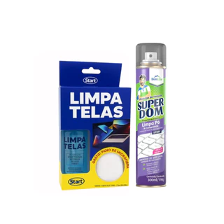 Kit Ar Comprimido 300ml Super Dom + Limpa Telas 120ml Start em Oferta na Shopee