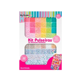 Kit Pulseiras da Amizade Arco-iris My Style Tamanho G Multikids - BR2316 em Oferta na Shopee