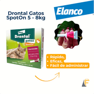 Vermífugo Gatos Drontal 1,12ml Spot On 5 a 8kg Elanco Uso Veterinário em Oferta na Shopee