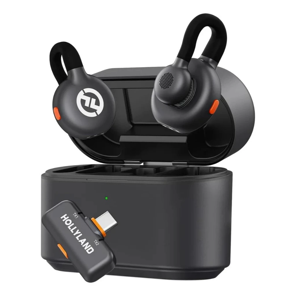 MICROFONE HOLLYLAND LARK M2S DUO USB-C DUPLO P/ 2 PESSOAS SEM FIO PRETO