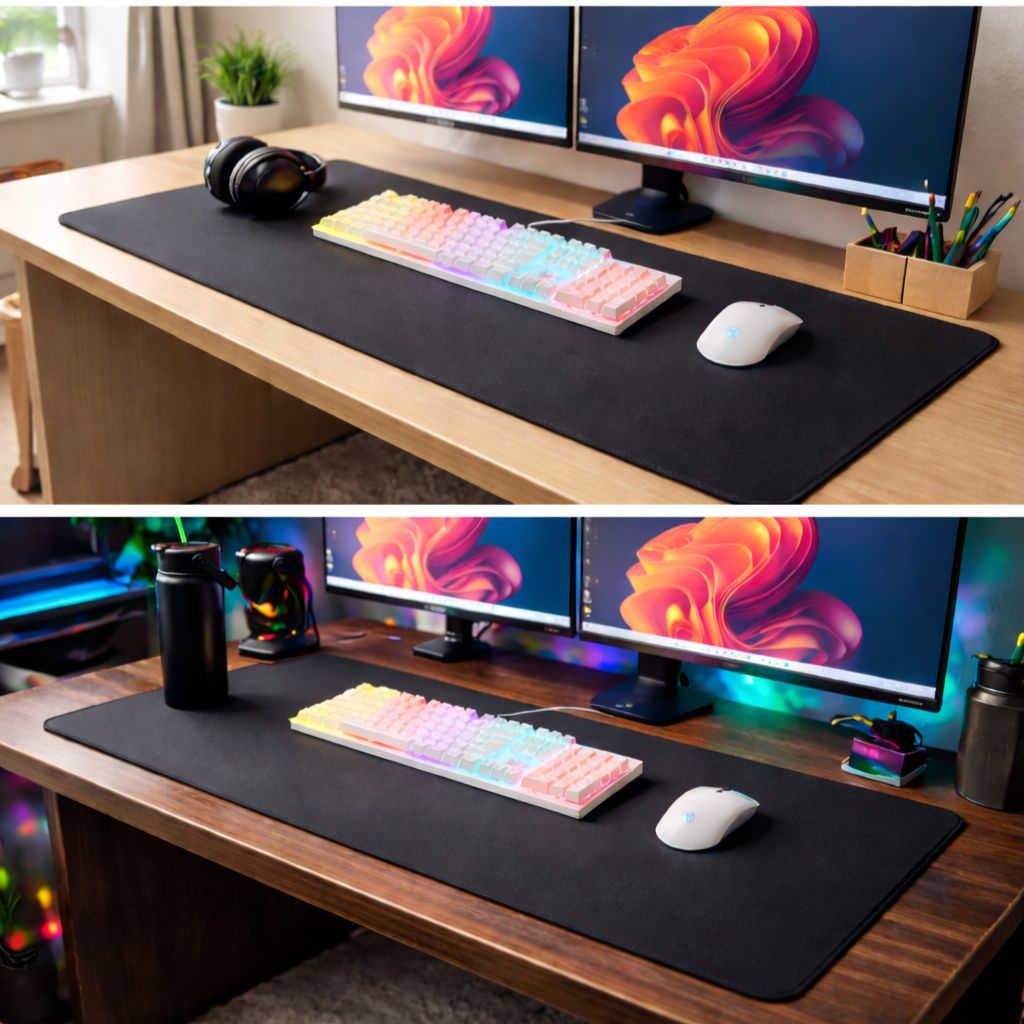 Mouse pad Gamer Extra Grande escitorio 90x45cm Preto Liso ...
