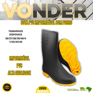 Bota PVC Chuva Motociclista Moto Impermeável Forrado Resistente a Escorregamento Original Oferta