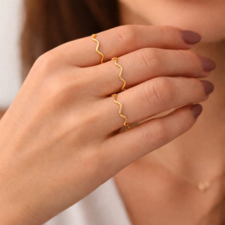 Kit de Anéis Ajustáveis Feminino, Semijoias Banhadas a Ouro 18k, Elegante Uso Diário