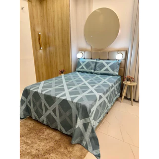 Jogo Lençol Cama de Casal Percal 3 peças 200 Fios Super Macio Toque de Algodão Resistente Qualidade em Oferta na Shopee