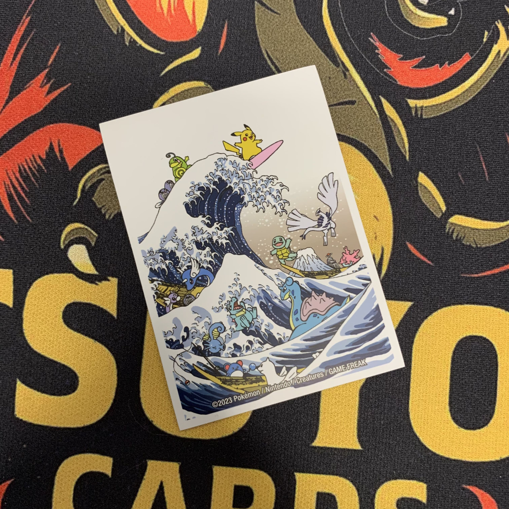 great wave pikachu & friends card sleeves 2023 Pokemon Center And Playmat+Sleeves+Deck Box Set At about two feet wide Pokmon Center Great Wave Pikachu