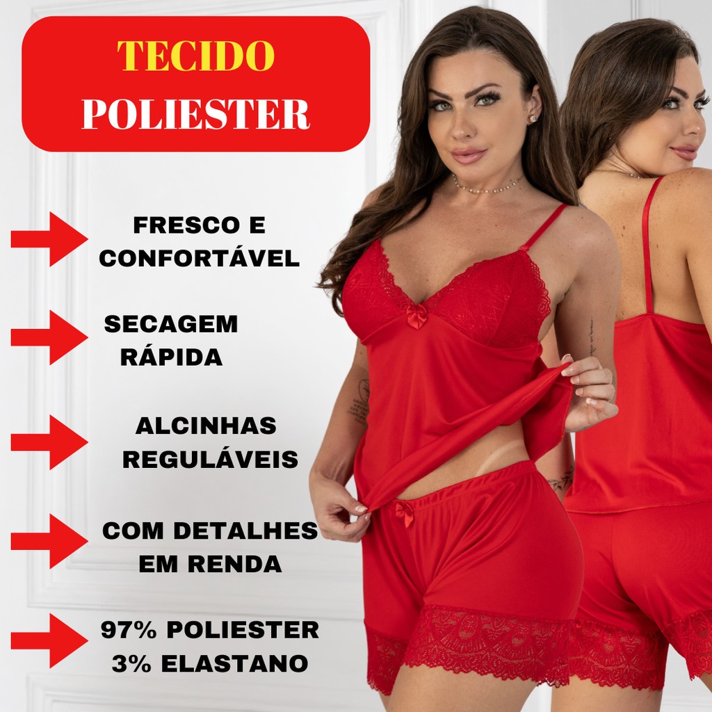 Baby doll Short doll  pijama feminino luxo moda feminina sexy em Oferta na Shopee