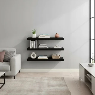 Kit 3 Prateleiras MDF 30cm x10x15mm Kit 3 Unidades Branco, Preto E Natural(CRUA) Promoção em Oferta na Shopee