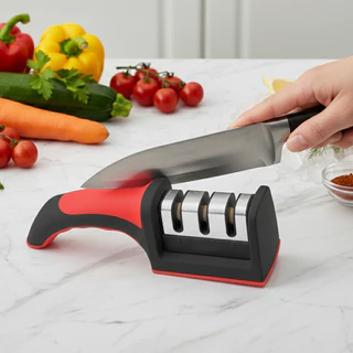 Amolador de Facas Manual 3 em 1 Afiador Rápido e Seguro em Oferta na Shopee