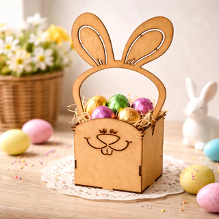 Cesta de Páscoa Coelho MDF Decorativa para Chocolates e Lembrancinhas de Páscoa em Oferta na Shopee