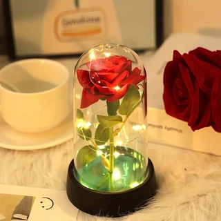 Luminária A Rosa Encantada com LED,Rosa Eterna Luminária,Presente romântico-presente namorada