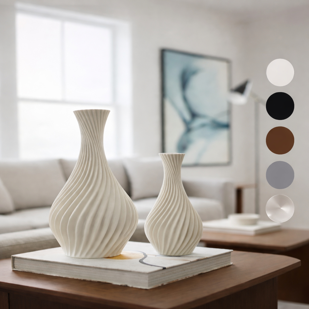 Kit 2 Vasos Decorativos em Espiral - Varias Cores