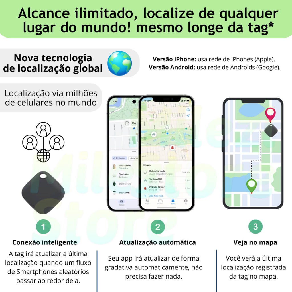 Rastreador Tag GPS Certificado iOS Android Localização Global | Shopee ...