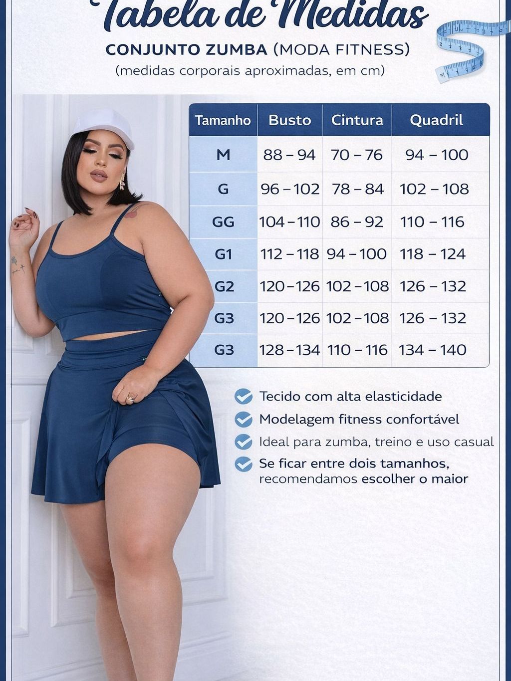 Conjunto plus size short saia e top zumba academia treino G1 ao G3