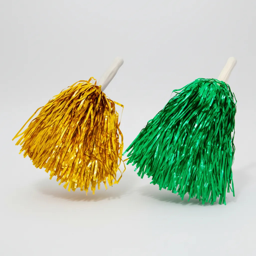 Kit Com 4 Pompom Líder De Torcida Festa Copa Verde/amarelo em Oferta na Shopee