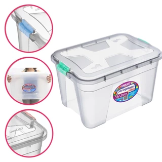 CAIXA ORGANIZADORA UNITÁRIA OU KIT  12 L 20 L 56 L MULTIUSO COM TRAVA ORGANIZADOR DE CASA BRINQUEDO. em Oferta na Shopee