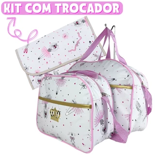 Kit Maternidade Bolsa Bebê 3 Peças 2 Malas Trocador Almofadado Impermeável Menino Menina em Oferta na Shopee