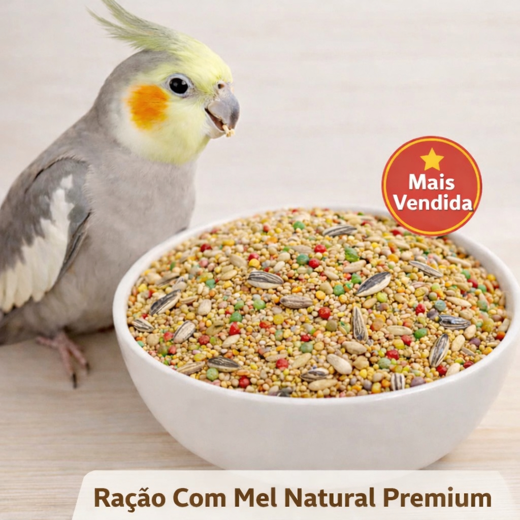 Ração Para Calopsita Com Mel Premium Nutritiva 1kg | Shopee Brasil