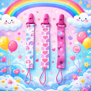 Kit com 3 Prendedor De Chupeta Bico Para Menina em Oferta na Shopee