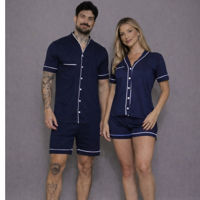 Pijama Americano, Masculino e Feminino, De Algodão, Aberto Botões Para o Dia a Dia, Cirurgico Hospital em Oferta na Shopee