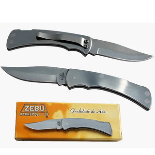 Canivete Zebu Barretos Original Inox com Trava e Clip