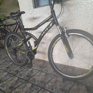 Bicicleta Caloi preta Aro 26 Roda aérea 21 marchas em Oferta na Shopee