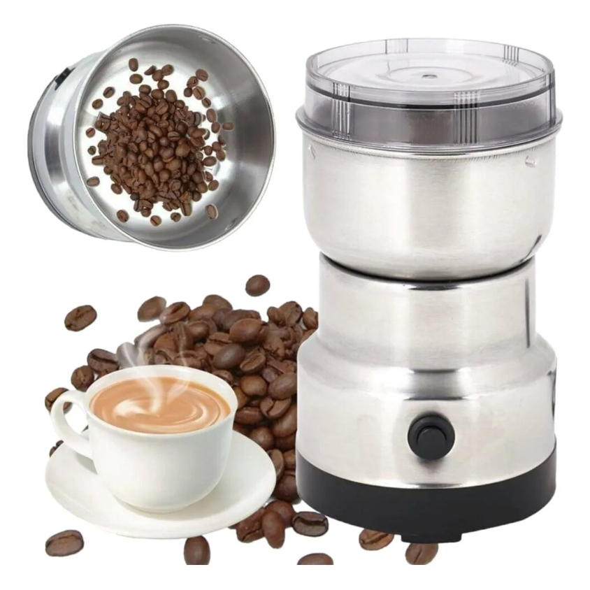 Moedor de Café Grãos Elétrico Aço Inox Compacto 110v 4 Lâmin
