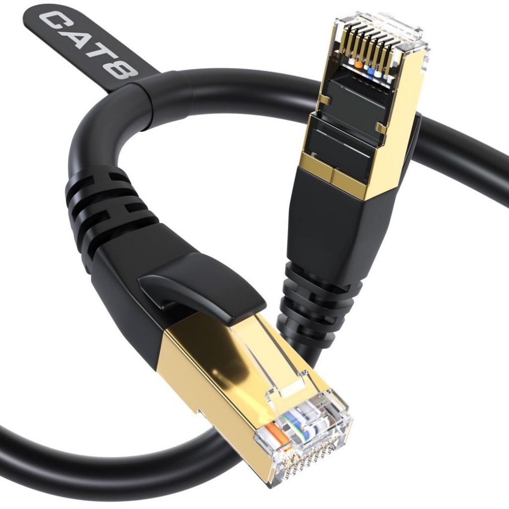 Cabo De Rede Lan Rj45 Cat8 40gbps 2000mhz 1/2/3/5/10/15 Metros Giga ...