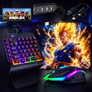 Kit Mobilador One Hand Gamer Completo Para Celular Com Teclado + Mouse Gamer Led RGB em Oferta na Shopee