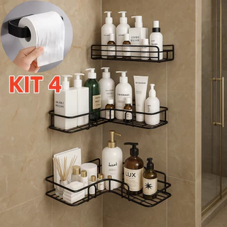 Suporte Prateleira Porta Shampoo Organizador De Canto Com Adesivo em Oferta na Shopee