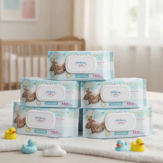 Kit com 05 Pacotes de Toalhas Umedecidas Infância Feliz - 150 folhas 20x12 cm - 98% Água - Vegana em Oferta na Shopee