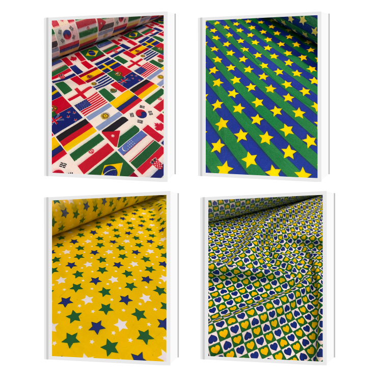 Tecido Chitão Estampado Brasil Verde Amarelo 1,50m Para Decorações e Moda Copa do Mundo em Oferta na Shopee