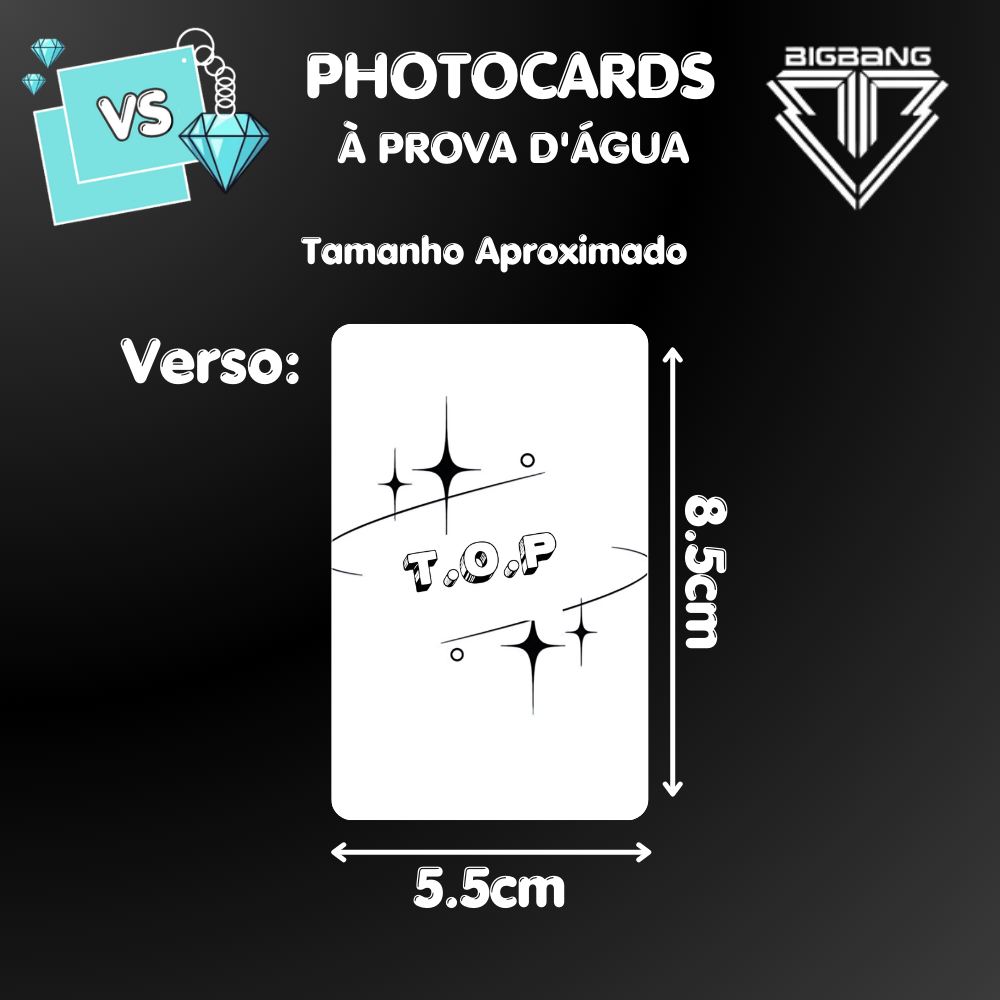 Photocards T.O.P: Choi Seunghyun à prova d'água Fan-made 5.5x8.5cm