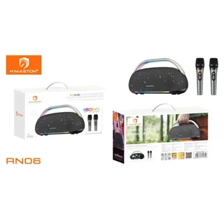 H'Maston RN06 Caixa de Som Boombox 120W Potente com 2 Microfones Sem Fio em Oferta na Shopee