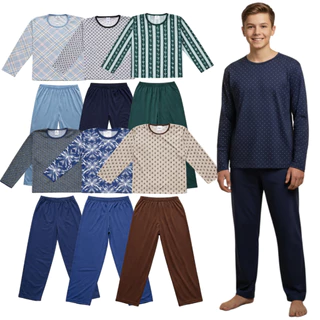 Kit Sortido Pijama Infantil Menino Manga Comprida De Inverno | Pijama Juvenil Masculino | Roupa de Dormir em Oferta na Shopee