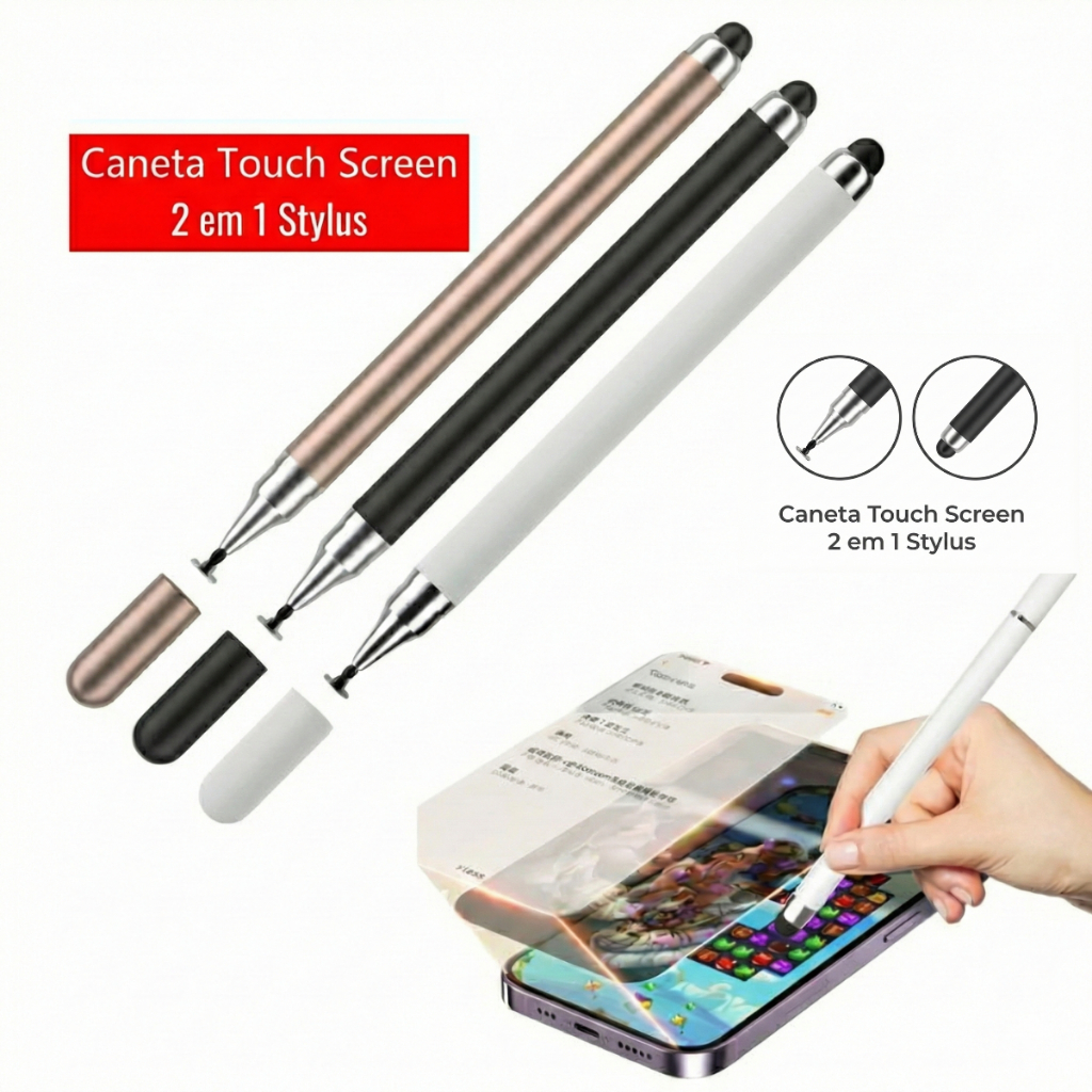 3 Pezzi Stilo Touch Screen Capacitivo E Resistivo – Punta Fine, Impugnatura Ergonomica, Antiscivolo, Senza Batterie – Per PDA E Dispositivi Touch