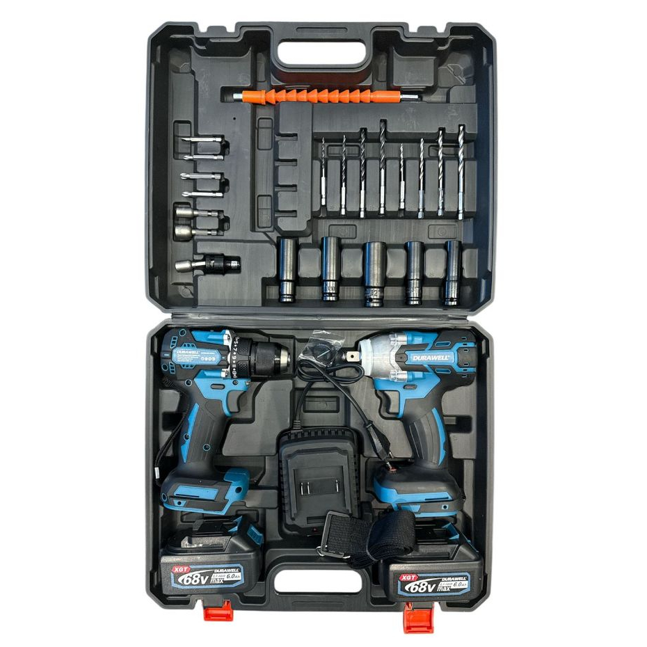 ２セット Kit Parafusadeira e Chave de Impacto 68V com Maleta e Acessórios