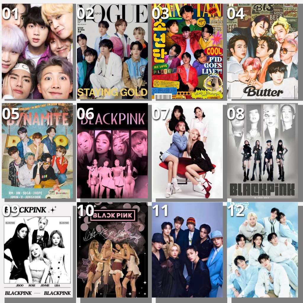 Kit 10 Posters kpop SUA ESCOLHA - BTS Blackpink Straykids Twice