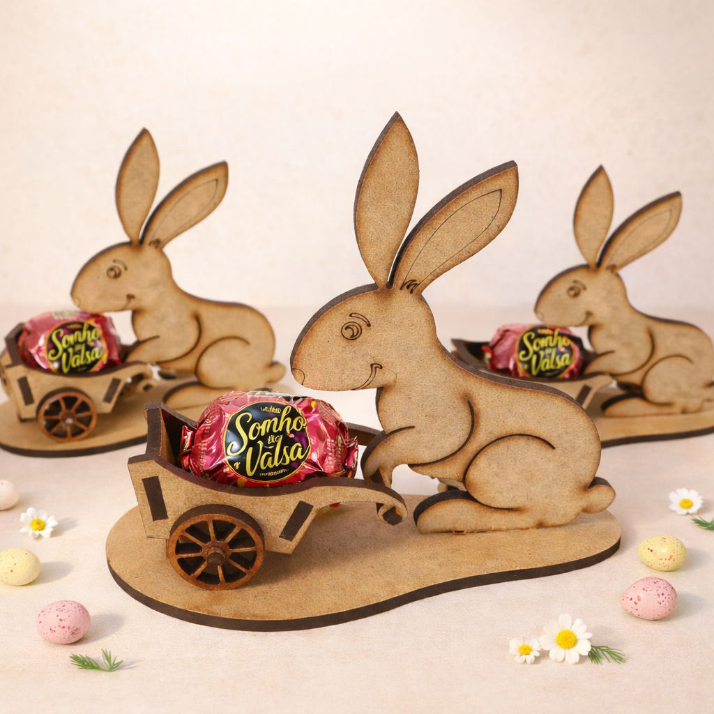 Kit Coelho Porta Bombom Enfeite Páscoa