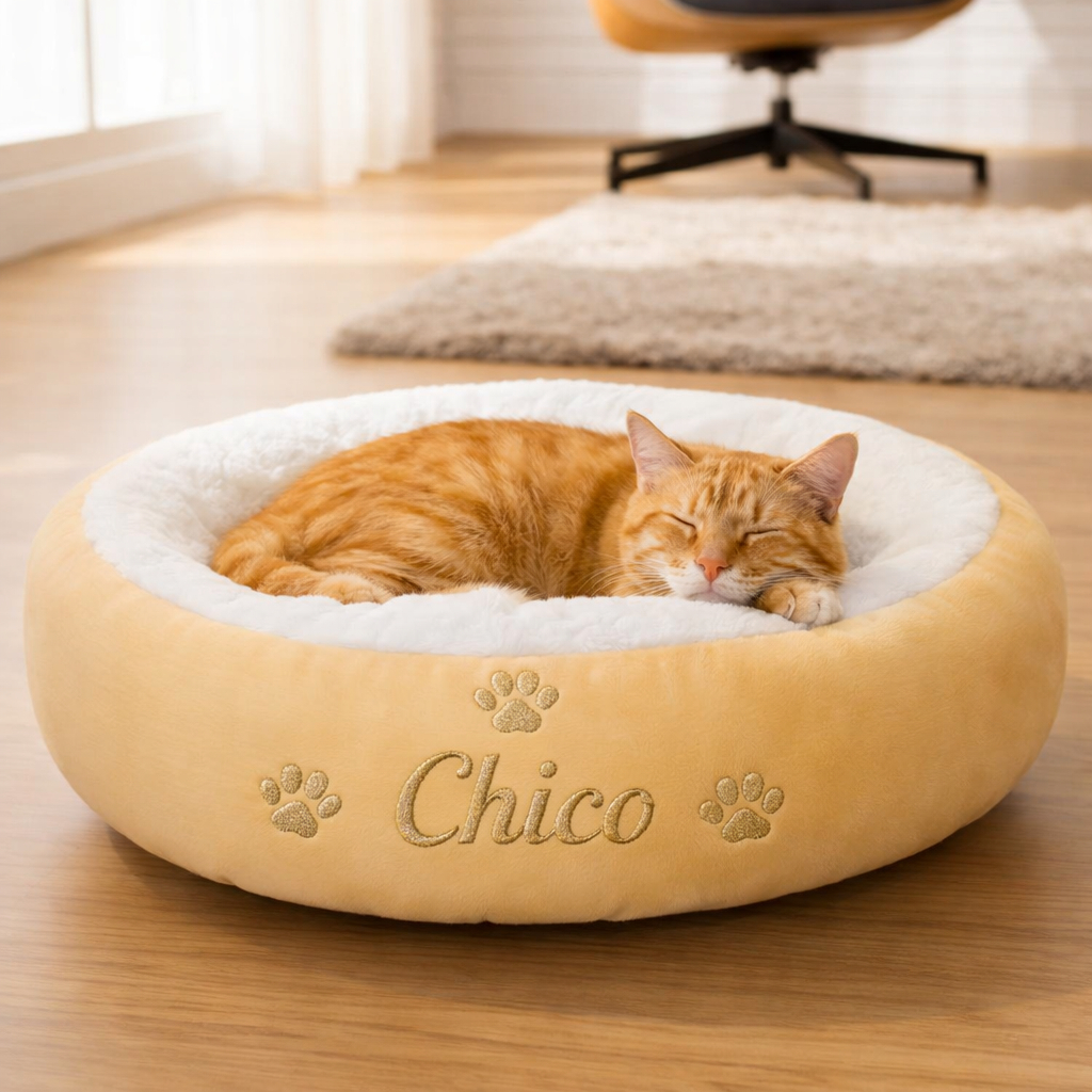 Cama Pet Personalizada Bordada – Cama para Cachorro e Gato